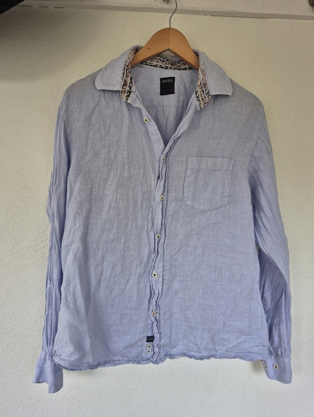 Benson Men's Linen Button Down Shirt Medium